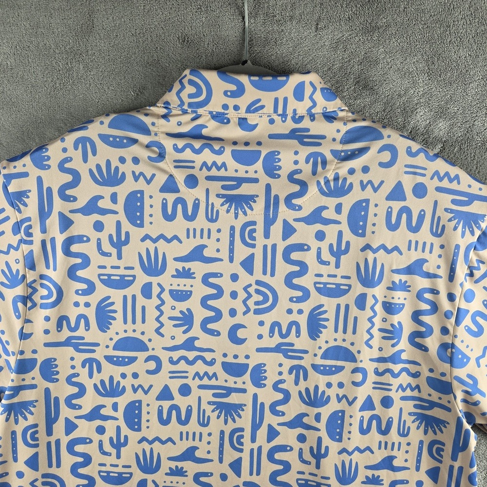Bad Birdie Azteca Polo Shirt Mens XL Golf Performance Geometric Abstract Print - Picture 7 of 12